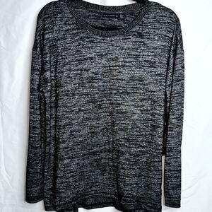 Tahari Womens Size Medium Black Gray Long Sleeve Pullover Sweater NWT